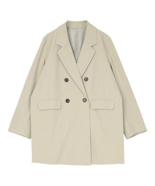 titivate（ティティベイト）の「ﾀﾞﾌﾞﾙﾎﾞﾀﾝｼﾞｬｹｯﾄ（テーラードジャケット・レディース・ブラウン/ベージュ/ライトグレー/ブラック・M/S）」の5枚目の写真