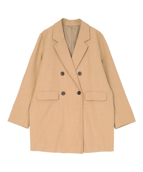 titivate（ティティベイト）の「ﾀﾞﾌﾞﾙﾎﾞﾀﾝｼﾞｬｹｯﾄ（テーラードジャケット・レディース・ブラウン/ベージュ/ライトグレー/ブラック・M/S）」の6枚目の写真