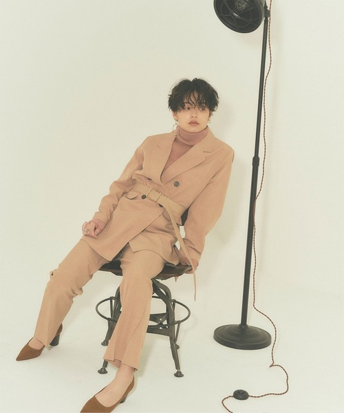 titivate（ティティベイト）の「ﾀﾞﾌﾞﾙﾎﾞﾀﾝｼﾞｬｹｯﾄ（テーラードジャケット・レディース・ブラウン/ベージュ/ライトグレー/ブラック・M/S）」の12枚目の写真