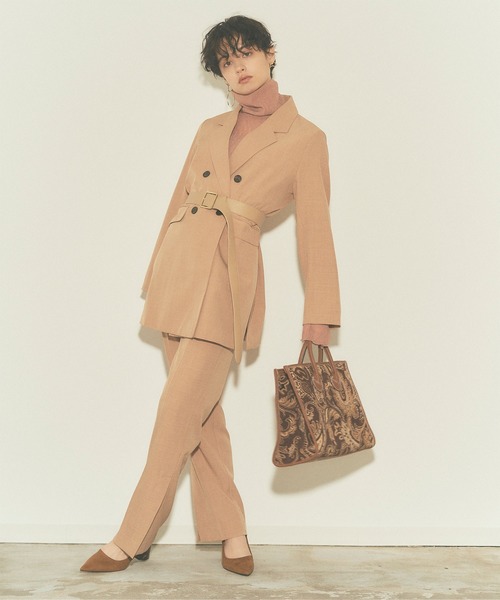 titivate（ティティベイト）の「ﾀﾞﾌﾞﾙﾎﾞﾀﾝｼﾞｬｹｯﾄ（テーラードジャケット・レディース・ブラウン/ベージュ/ライトグレー/ブラック・M/S）」の14枚目の写真