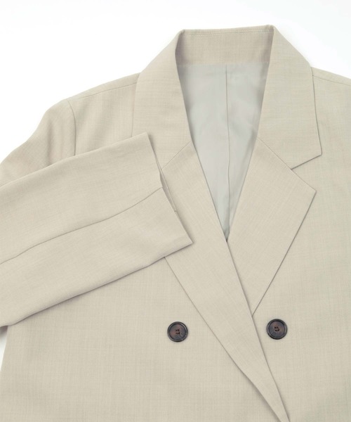 titivate（ティティベイト）の「ﾀﾞﾌﾞﾙﾎﾞﾀﾝｼﾞｬｹｯﾄ（テーラードジャケット・レディース・ブラウン/ベージュ/ライトグレー/ブラック・M/S）」の19枚目の写真