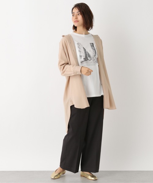 LEPSIM（レプシィム）の「多機能チュニックシャツ　886695（シャツ/ブラウス・レディース・グレイッシュベージュ/カーキ/オフホワイト・FREE）」の5枚目の写真