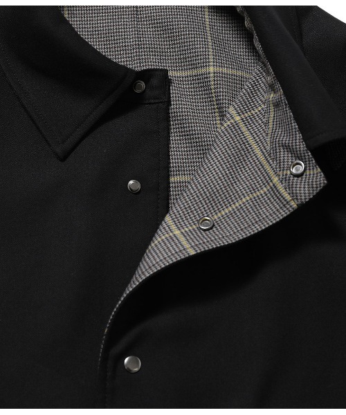 JUNRED（ジュンレッド）の「チェックリバーシブルステンカラーコート（ステンカラーコート・メンズ・ブラック/ベージュ・S/M/L）」の13枚目の写真