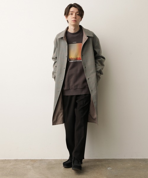 JUNRED（ジュンレッド）の「チェックリバーシブルステンカラーコート（ステンカラーコート・メンズ・ブラック/ベージュ・S/M/L）」の16枚目の写真