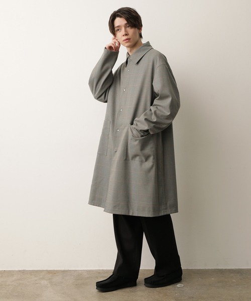 JUNRED（ジュンレッド）の「チェックリバーシブルステンカラーコート（ステンカラーコート・メンズ・ブラック/ベージュ・S/M/L）」の18枚目の写真