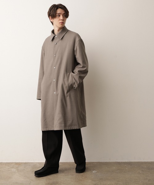 JUNRED（ジュンレッド）の「チェックリバーシブルステンカラーコート（ステンカラーコート・メンズ・ブラック/ベージュ・S/M/L）」の19枚目の写真