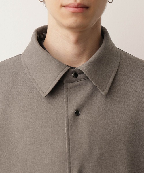 JUNRED（ジュンレッド）の「チェックリバーシブルステンカラーコート（ステンカラーコート・メンズ・ブラック/ベージュ・S/M/L）」の22枚目の写真