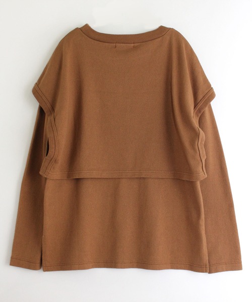 RNA-N（アールエヌエーエヌ）の「M1516 レイヤードデザインプルオーバー（ニット/セーター・レディース・ブラック/キナリ/キャメル・MEDIUM）」の5枚目の写真