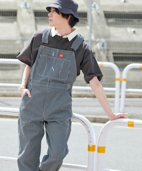 Dickies(ディッキーズ)の「Dickies/ディッキーズ Bib Overall ワイドオーバーオール(サロペット/オーバーオール・メンズ・ホワイト/ブラック/ブラウン/インディゴブルー/ブラウン系その他/ライトインディゴブルー/ストライプ・32inch/30inch/34inch)」の7枚目の写真