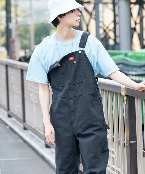 Dickies(ディッキーズ)の「Dickies/ディッキーズ Bib Overall ワイドオーバーオール(サロペット/オーバーオール・メンズ・ホワイト/ブラック/ブラウン/インディゴブルー/ブラウン系その他/ライトインディゴブルー/ストライプ・32inch/30inch/34inch)」の2枚目の写真