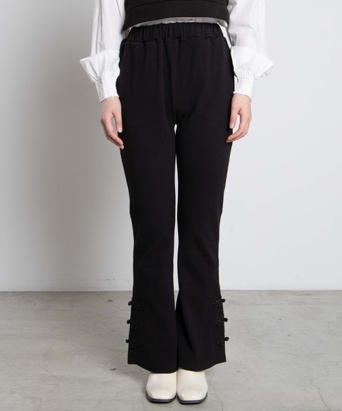 WEGO（ウィゴー）の「DISPARK/チャイナボタンリブパンツ（スラックス・レディース・ブラック/パープル/ブルー・FREE）」の13枚目の写真