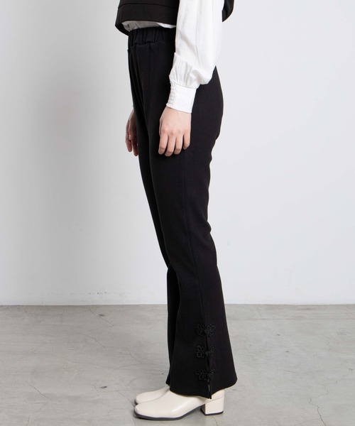 WEGO（ウィゴー）の「DISPARK/チャイナボタンリブパンツ（スラックス・レディース・ブラック/パープル/ブルー・FREE）」の14枚目の写真