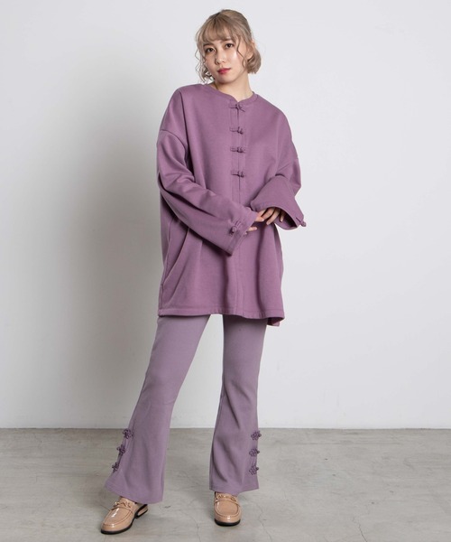 WEGO（ウィゴー）の「DISPARK/チャイナボタンリブパンツ（スラックス・レディース・ブラック/パープル/ブルー・FREE）」の10枚目の写真