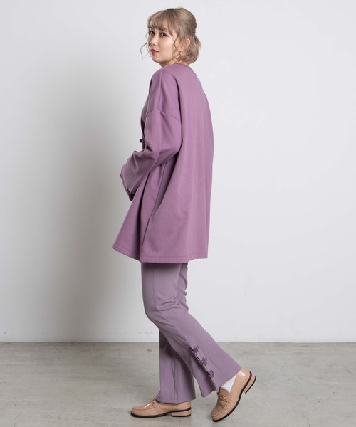 WEGO（ウィゴー）の「DISPARK/チャイナボタンリブパンツ（スラックス・レディース・ブラック/パープル/ブルー・FREE）」の11枚目の写真