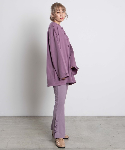 WEGO（ウィゴー）の「DISPARK/チャイナボタンリブパンツ（スラックス・レディース・ブラック/パープル/ブルー・FREE）」の12枚目の写真