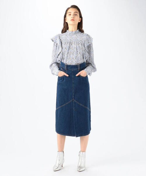 イザベルマランエトワール◆コットンハイネックフリルショートスリーブブラウス イザベルマランエトワール◇コットンハイネックフリルショート