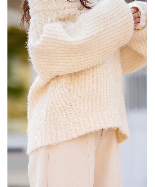 Darich（ダーリッチ）の「ローゲージオフショルニット（ニット/セーター・レディース・ホワイト/ベージュ/モカ・FREE）」の11枚目の写真