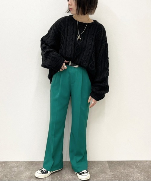 apres jour mignon（アプレジュールミニョン）の「ヴィンテージケーブルニット【ZOZOTOWN限定アイテム】（ニット/セーター・レディース・クリーム/グレイッシュベージュ/ダークブルー/ブラック・フリー/X-LARGE）」の9枚目の写真