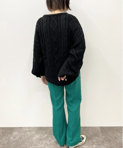 apres jour mignon（アプレジュールミニョン）の「ヴィンテージケーブルニット【ZOZOTOWN限定アイテム】（ニット/セーター・レディース・クリーム/グレイッシュベージュ/ダークブルー/ブラック・フリー/X-LARGE）」の10枚目の写真