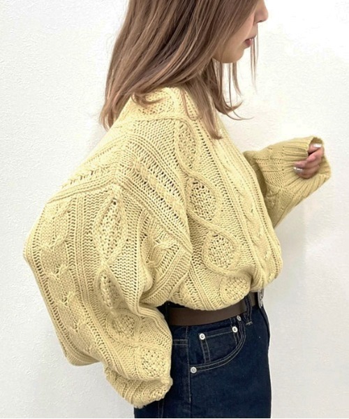 apres jour mignon（アプレジュールミニョン）の「ヴィンテージケーブルニット【ZOZOTOWN限定アイテム】（ニット/セーター・レディース・クリーム/グレイッシュベージュ/ダークブルー/ブラック・フリー/X-LARGE）」の14枚目の写真