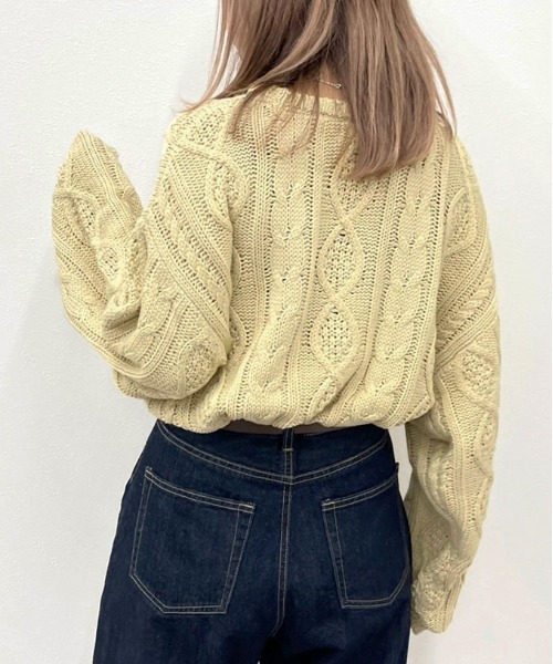 apres jour mignon（アプレジュールミニョン）の「ヴィンテージケーブルニット【ZOZOTOWN限定アイテム】（ニット/セーター・レディース・クリーム/グレイッシュベージュ/ダークブルー/ブラック・フリー/X-LARGE）」の15枚目の写真
