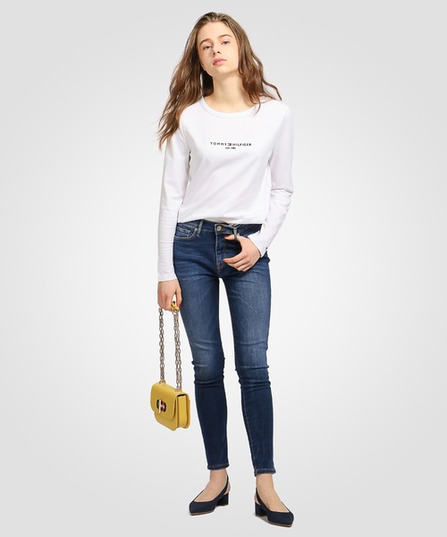 tシャツ ベーシックロゴロングスリーブTシャツ レディース TOMMY HILFIGER tシャツ ベーシックロゴロングスリーブTシャツ