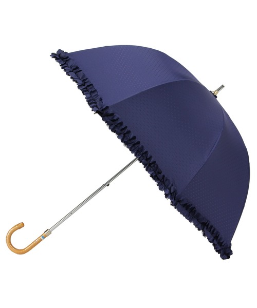 LANVIN en Bleu（ランバンオンブルー）の「遮光 遮熱 晴雨兼用日傘 長傘 ドビーフリル（長傘・レディース・オフホワイト/ライトグリーン/ダークブルー/オレンジ系その他2/ブラック/ライトパープル/グリーン系その他/ホワイト系その他/ブラック系その他/モカ/キャメル/ライトグレー/グレー/ベージュ/オリーブドラブ/サックスブルー/グレー×ホワイト・FREE）」の14枚目の写真