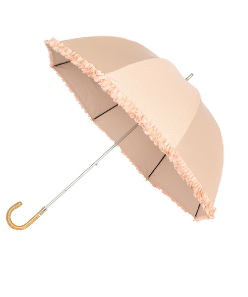 LANVIN en Bleu（ランバンオンブルー）の「遮光 遮熱 晴雨兼用日傘 長傘 ドビーフリル（長傘・レディース・オフホワイト/ライトグリーン/ダークブルー/オレンジ系その他2/ブラック/ライトパープル/グリーン系その他/ホワイト系その他/ブラック系その他/モカ/キャメル/ライトグレー/グレー/ベージュ/オリーブドラブ/サックスブルー/グレー×ホワイト・FREE）」の17枚目の写真