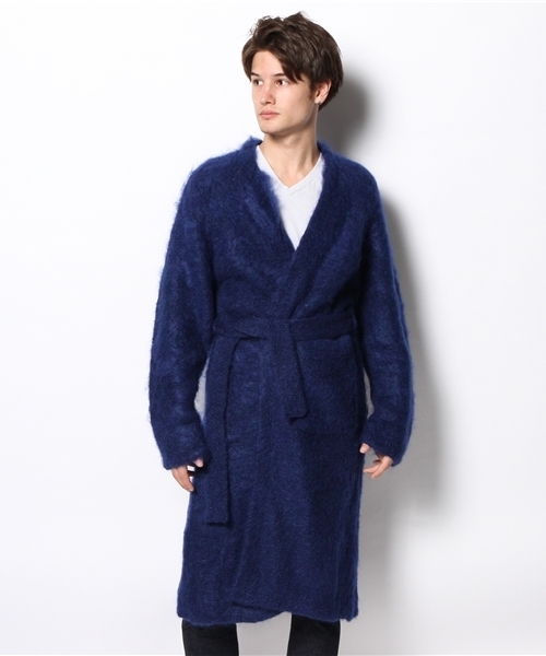 EDIFICE(エディフィス)の「◇3GGテンジク モヘアナイロン キモノガウン(カーディガン/ボレロ・メンズ・ブラック/ブルー・46/48)」の2枚目の写真