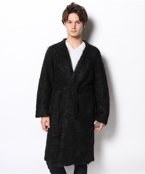 EDIFICE(エディフィス)の「◇3GGテンジク モヘアナイロン キモノガウン(カーディガン/ボレロ・メンズ・ブラック/ブルー・46/48)」の3枚目の写真
