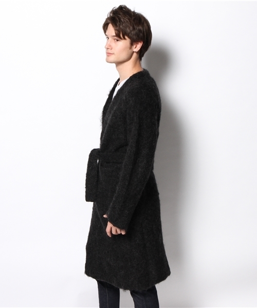 EDIFICE(エディフィス)の「◇3GGテンジク モヘアナイロン キモノガウン(カーディガン/ボレロ・メンズ・ブラック/ブルー・46/48)」の4枚目の写真