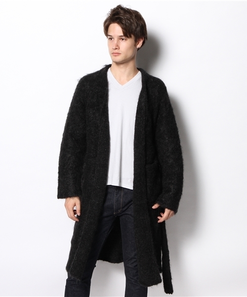 EDIFICE(エディフィス)の「◇3GGテンジク モヘアナイロン キモノガウン(カーディガン/ボレロ・メンズ・ブラック/ブルー・46/48)」の6枚目の写真