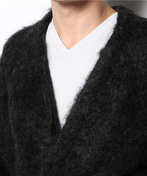 EDIFICE(エディフィス)の「◇3GGテンジク モヘアナイロン キモノガウン(カーディガン/ボレロ・メンズ・ブラック/ブルー・46/48)」の7枚目の写真