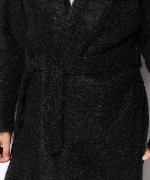 EDIFICE(エディフィス)の「◇3GGテンジク モヘアナイロン キモノガウン(カーディガン/ボレロ・メンズ・ブラック/ブルー・46/48)」の9枚目の写真