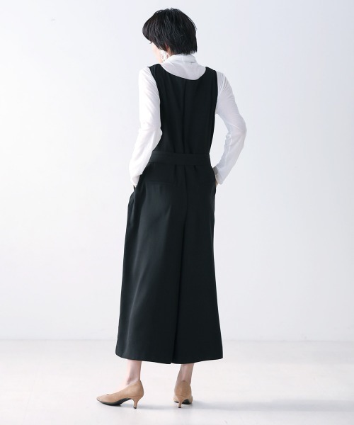 Bou Jeloud（ブージュルード）の「ベルト付きＶネックオールインワン（つなぎ/オールインワン・レディース・ブラック/ベージュ・38）」の6枚目の写真