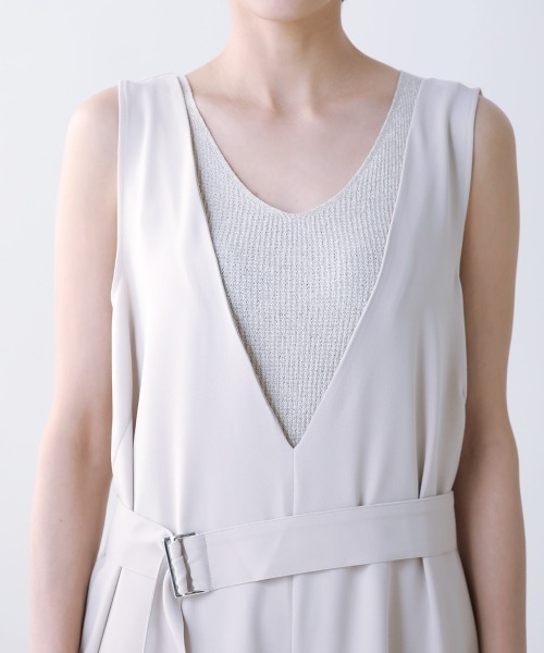 Bou Jeloud（ブージュルード）の「ベルト付きＶネックオールインワン（つなぎ/オールインワン・レディース・ブラック/ベージュ・38）」の18枚目の写真