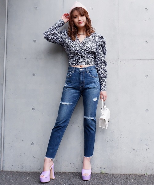 SPIRALGIRL(スパイラルガール)の「ギャザーパフ袖バックリボンブラウス(シャツ/ブラウス・レディース・オフホワイト/ブラウン/ブルー・FREE)」の5枚目の写真