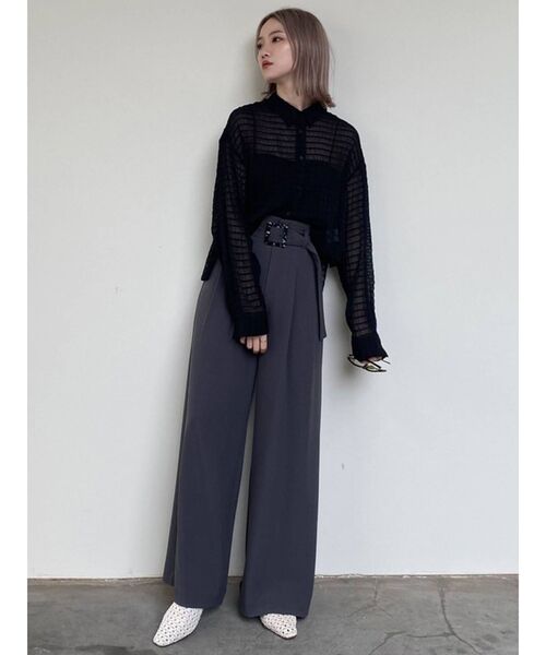 MURUA（ムルーア）の「タックワイドパンツ（その他パンツ・レディース・ブラック/グレー/イエロー/アイボリー・1/2）」の11枚目の写真