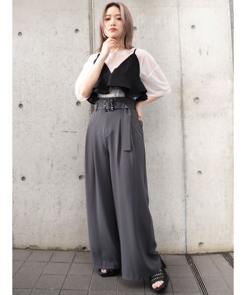 MURUA（ムルーア）の「タックワイドパンツ（その他パンツ・レディース・ブラック/グレー/イエロー/アイボリー・1/2）」の14枚目の写真