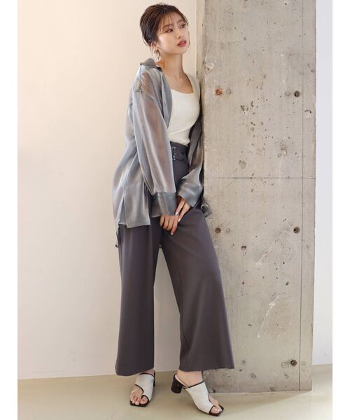 MURUA（ムルーア）の「タックワイドパンツ（その他パンツ・レディース・ブラック/グレー/イエロー/アイボリー・1/2）」の16枚目の写真