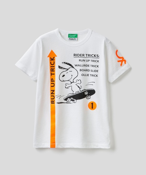 セール Peanutsコラボ キッズチャーリー ブラウンスケーターtシャツ カットソー Tシャツ カットソー Benetton United Colors Of Benetton ベネトンユナイテッドカラーズオブベネトン のファッション通販 Zozotown