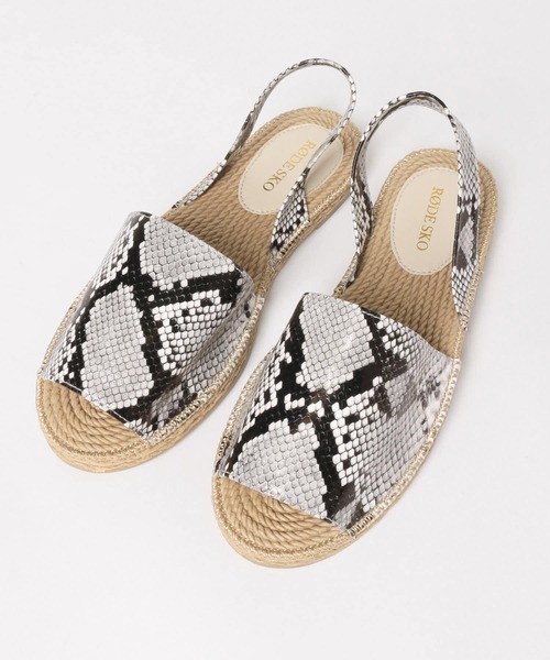 RODE SKO（ロデスコ）の「LIISI セパレートジュート風サンダル∴（サンダル・レディース・ブラック/ベージュ/アニマル・38/37）」の6枚目の写真