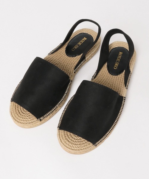 RODE SKO（ロデスコ）の「LIISI セパレートジュート風サンダル∴（サンダル・レディース・ブラック/ベージュ/アニマル・38/37）」の7枚目の写真