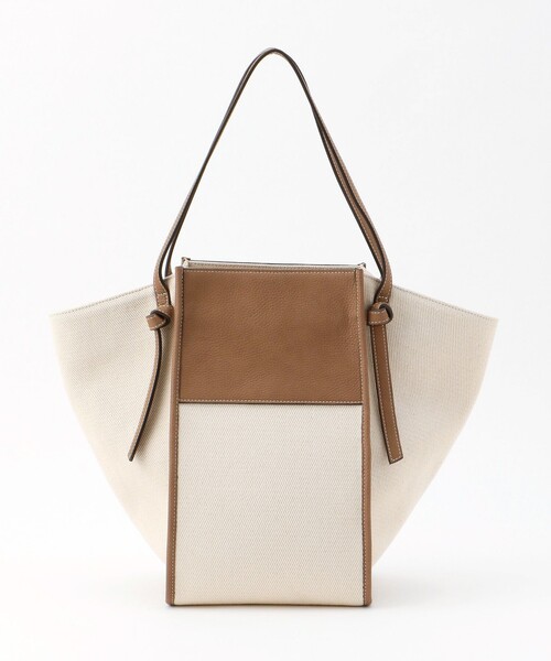 CAST:（キャストコロン）の「ツイルキャンバストート（トートバッグ・レディース・グレー/オフホワイト・FREE）」の5枚目の写真