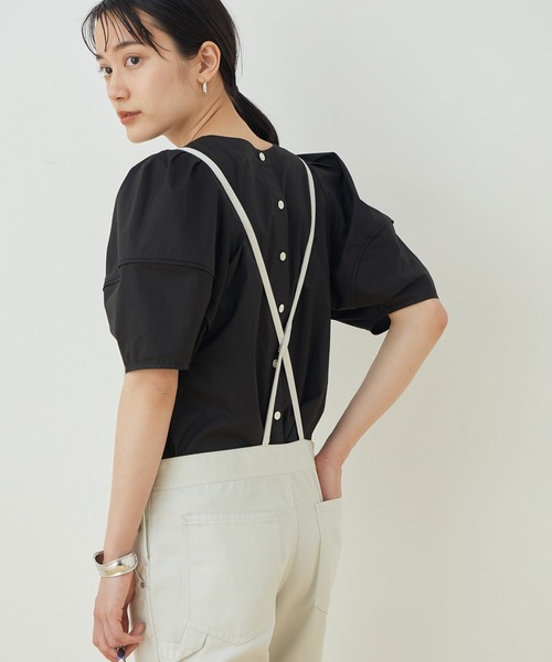 ADAM ET ROPE'（アダムエロペ）の「【2WAY・WEB限定】コクーンスリーブブラウス（シャツ/ブラウス・レディース・ホワイト/ブラック/ブルー系その他・FREE）」の3枚目の写真