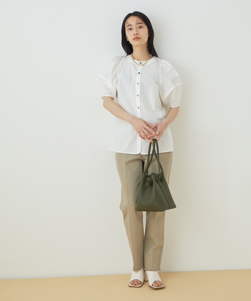 ADAM ET ROPE'（アダムエロペ）の「【2WAY・WEB限定】コクーンスリーブブラウス（シャツ/ブラウス・レディース・ホワイト/ブラック/ブルー系その他・FREE）」の5枚目の写真