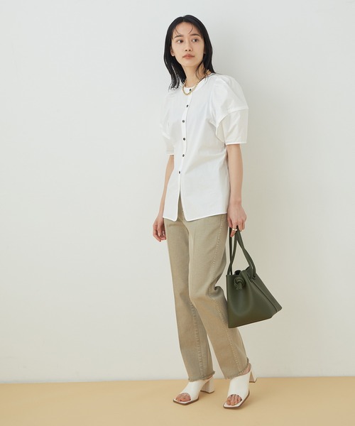 ADAM ET ROPE'（アダムエロペ）の「【2WAY・WEB限定】コクーンスリーブブラウス（シャツ/ブラウス・レディース・ホワイト/ブラック/ブルー系その他・FREE）」の20枚目の写真