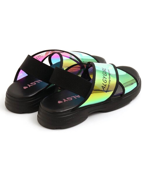 algy(アルジー)の「(レ)オーロラクロスサンダル(サンダル・キッズ・ブラック/オフホワイト・23/24/22/20/21)」の5枚目の写真