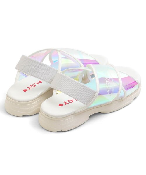 algy(アルジー)の「(レ)オーロラクロスサンダル(サンダル・キッズ・ブラック/オフホワイト・23/24/22/20/21)」の6枚目の写真