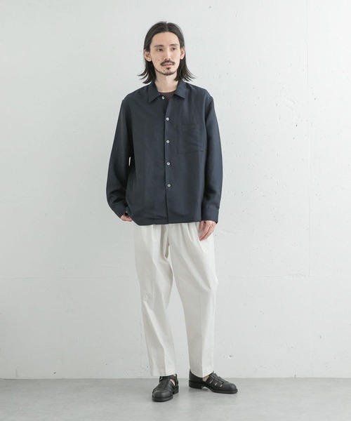 URBAN RESEARCH（アーバンリサーチ）の「ヴィスコースリネンボックスシャツ（シャツ/ブラウス・メンズ・ネイビー/グリーン・MEDIUM/LARGE）」の4枚目の写真